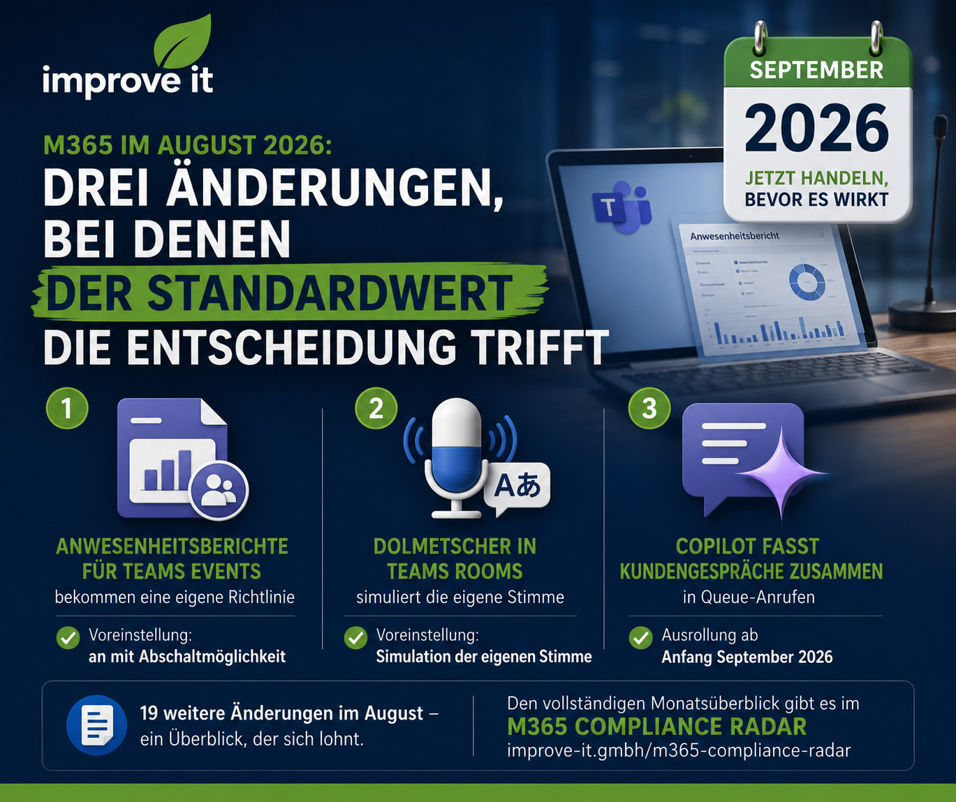 M365 im August 2026: Drei Änderungen, bei denen der Standardwert die Entscheidung trifft